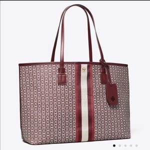 Tory Burch GEMINI LINK CANVAS TOTE Burgundy